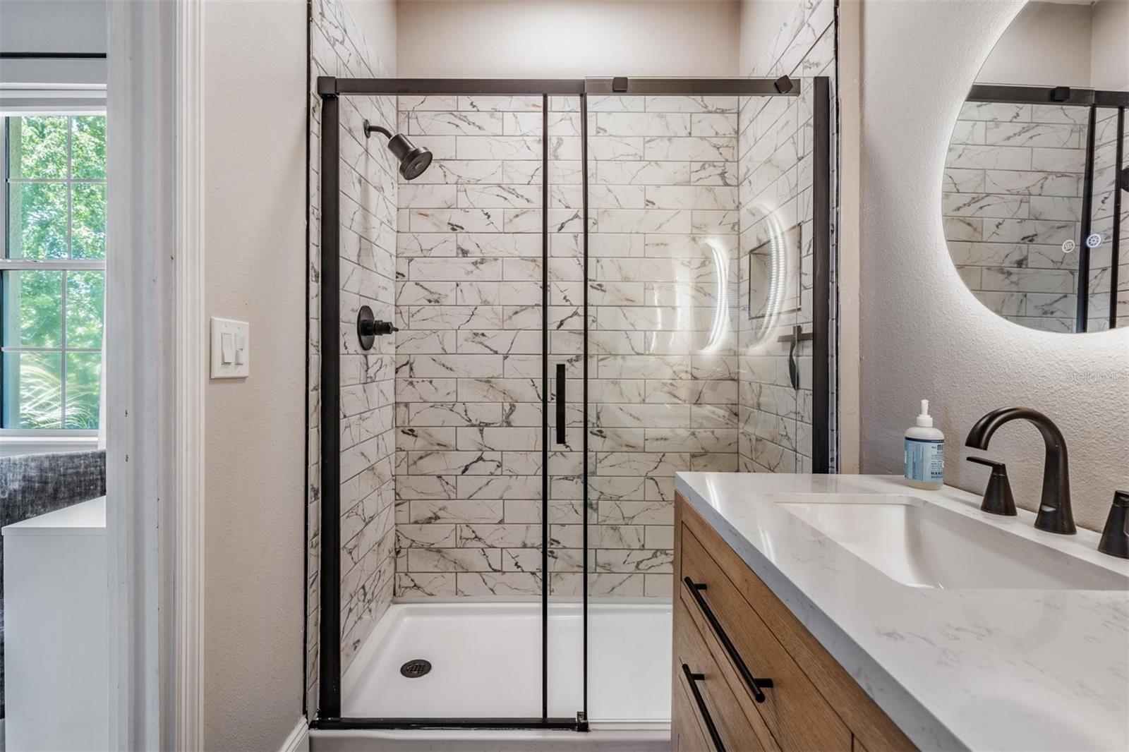 Upgraded walk in shower