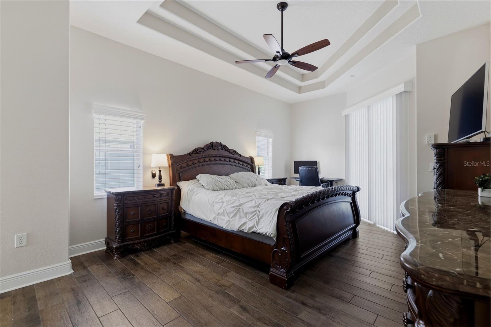 Primary Bedroom with tray ceilings