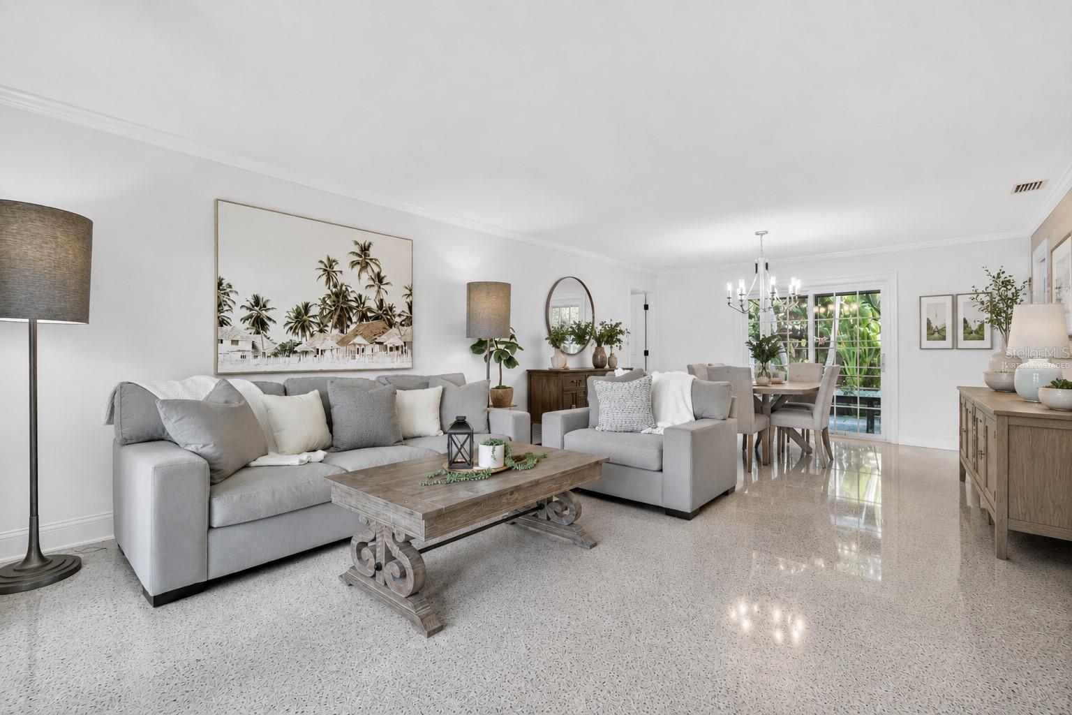 Virtually Staged Dining/Living Room