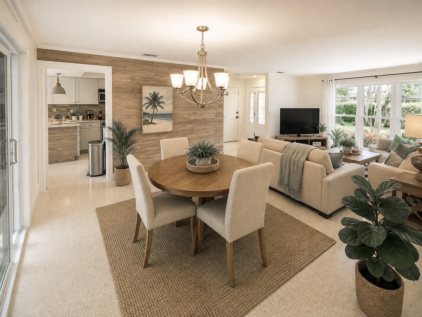 Virtually Modified Dining/Living Room