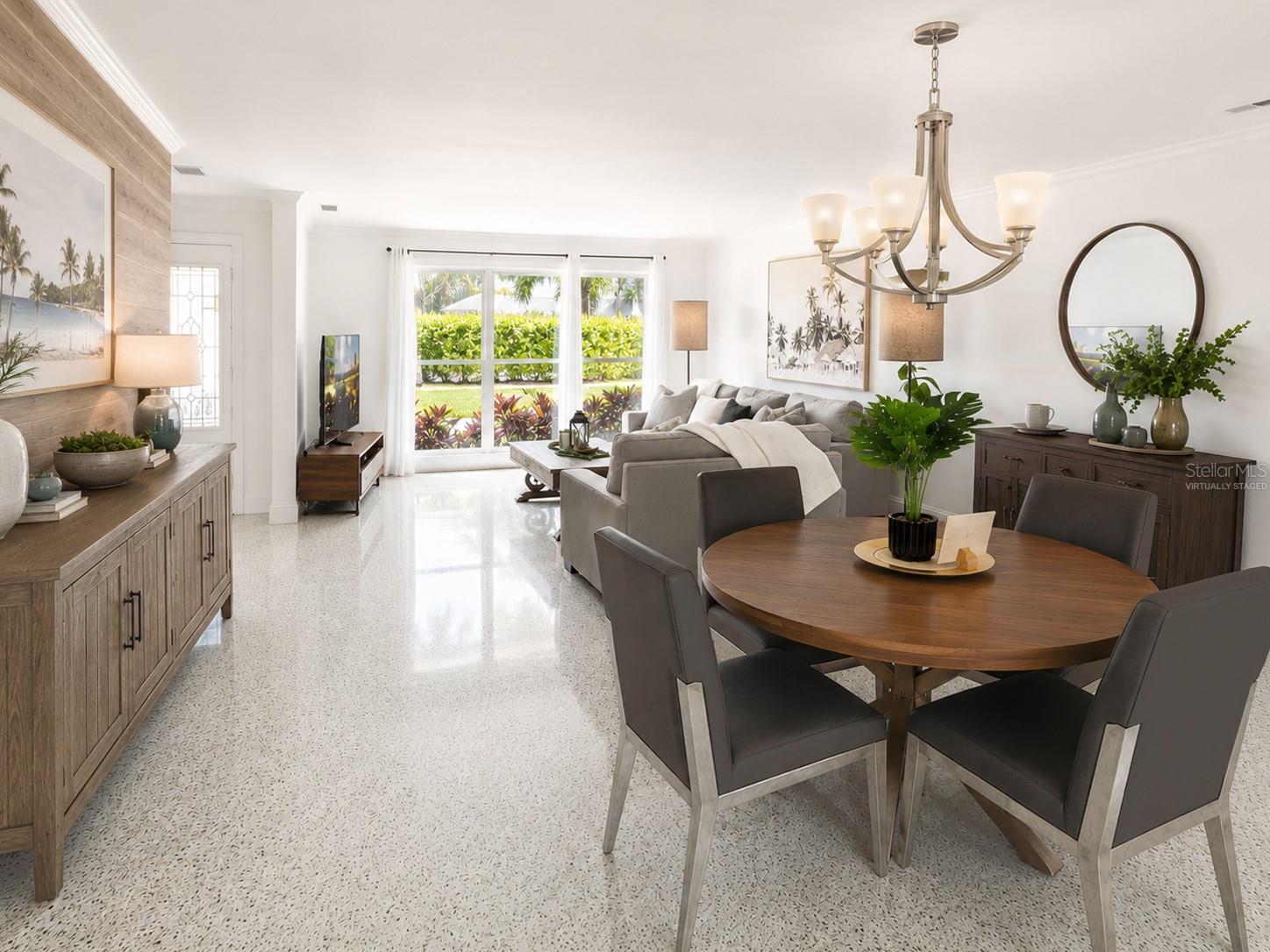 Virtually Staged Dining/Living Room