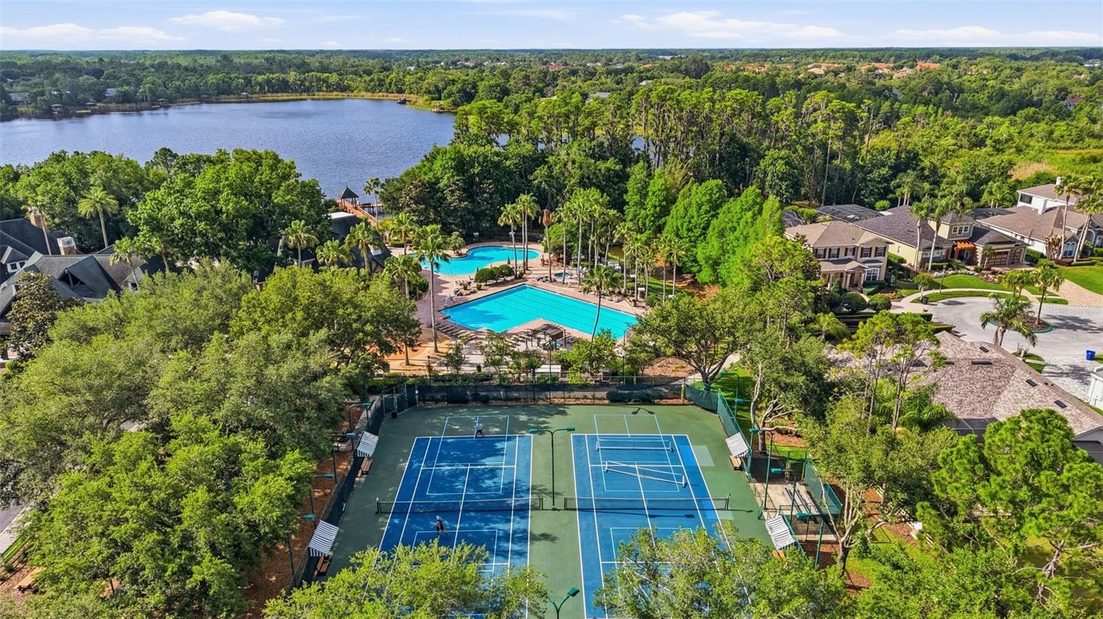 Community tennis, pickleball, fishing dock and pool!