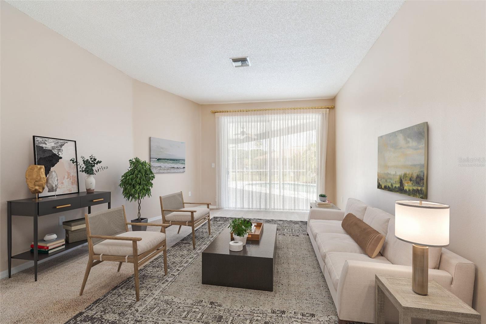 Virtually staged living room