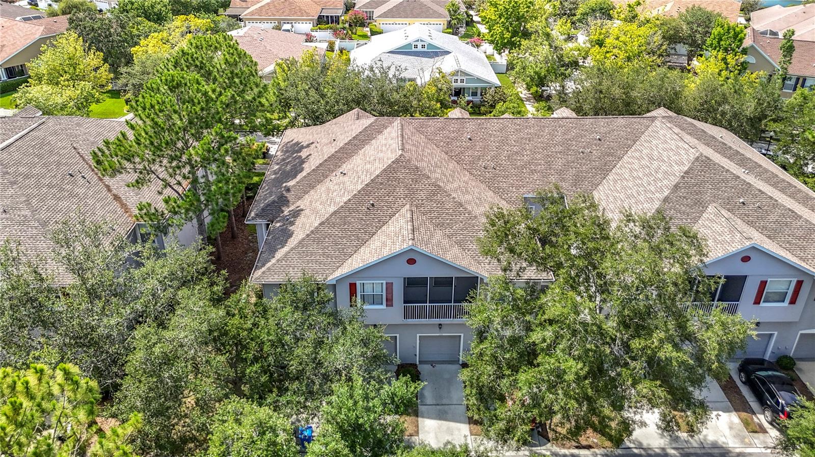 9502 W Park Village 108 aerial view of building, roof replaced 2025