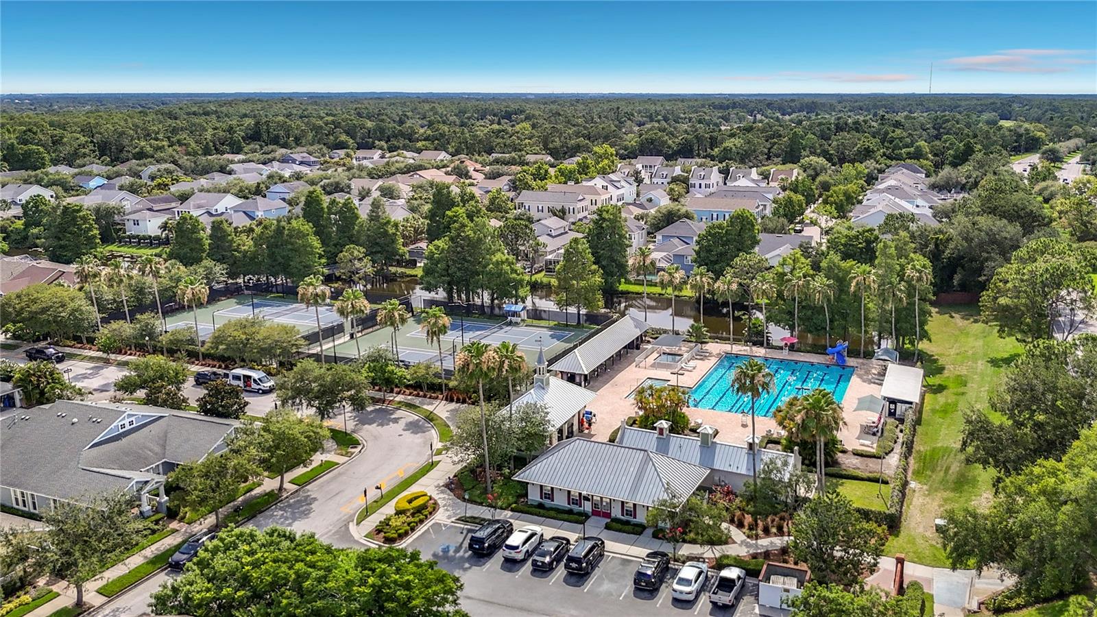 Westchase Club and pool aerial view