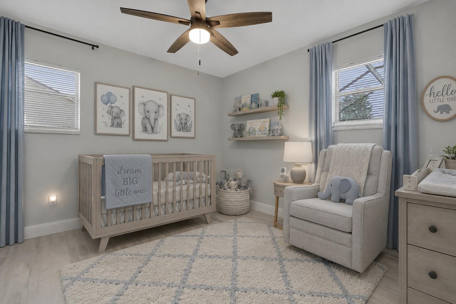 Virtually Staged - 3rd Bedroom -Could be a nursery
