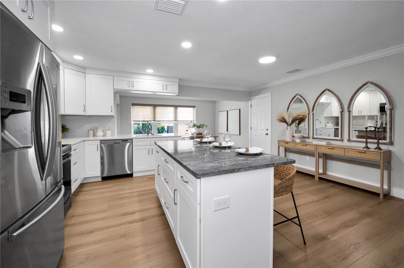 Enjoy plenty of natural light and a view of the rear yard from the kitchen.