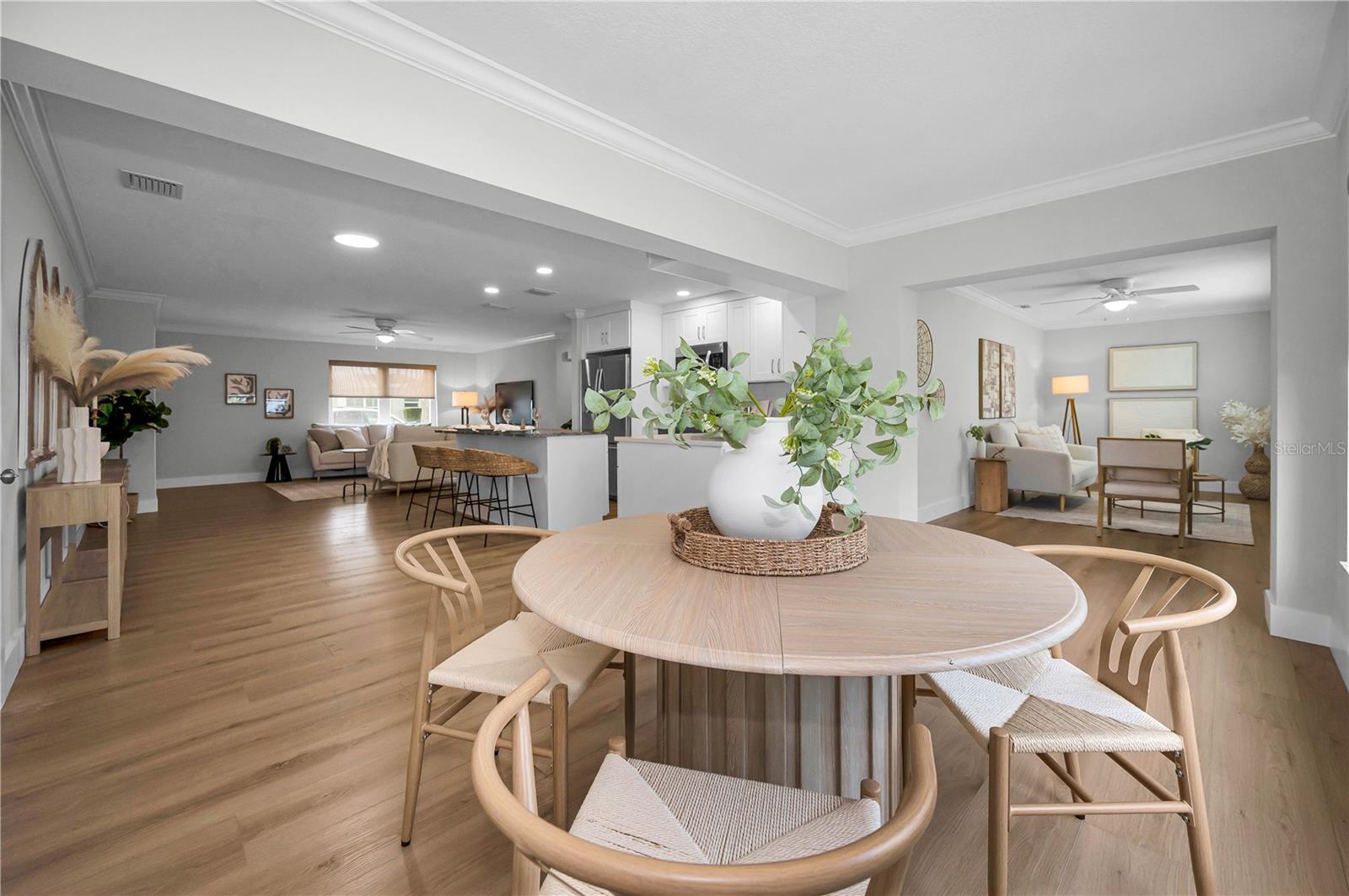 Don't miss any of the action while entertaining in this beautiful home.