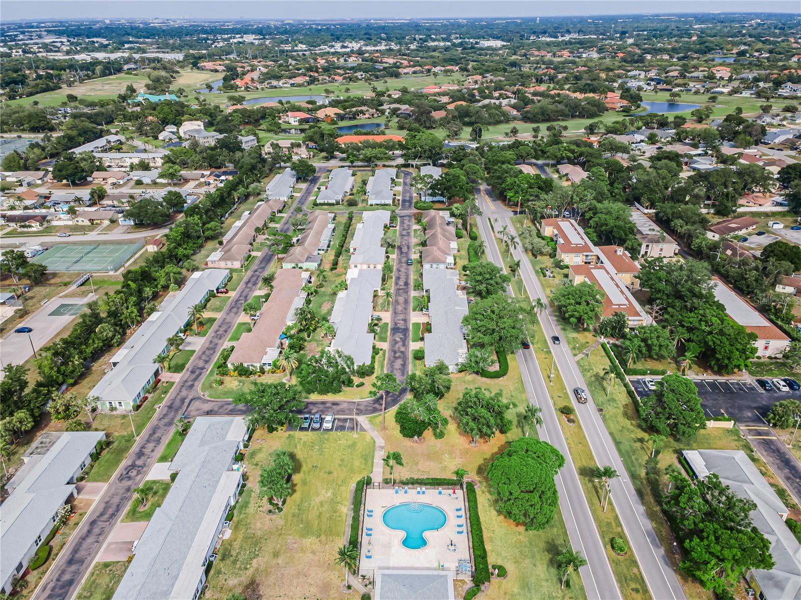A short ride by golf cart or an easy walk on foot to the recreation center, but yet still close to the links!
