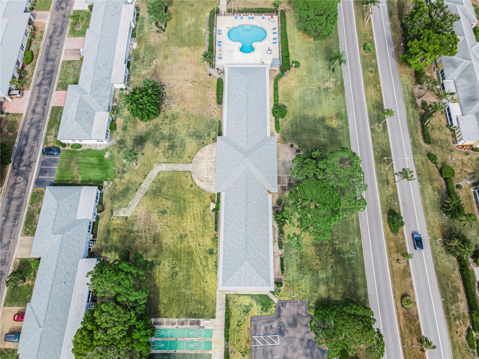 The pool, shuffleboard courts, and plenty of parking!