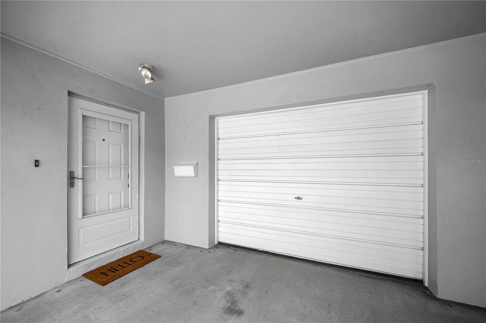 A covered entry protects from both the Florida heat and rainstorms.