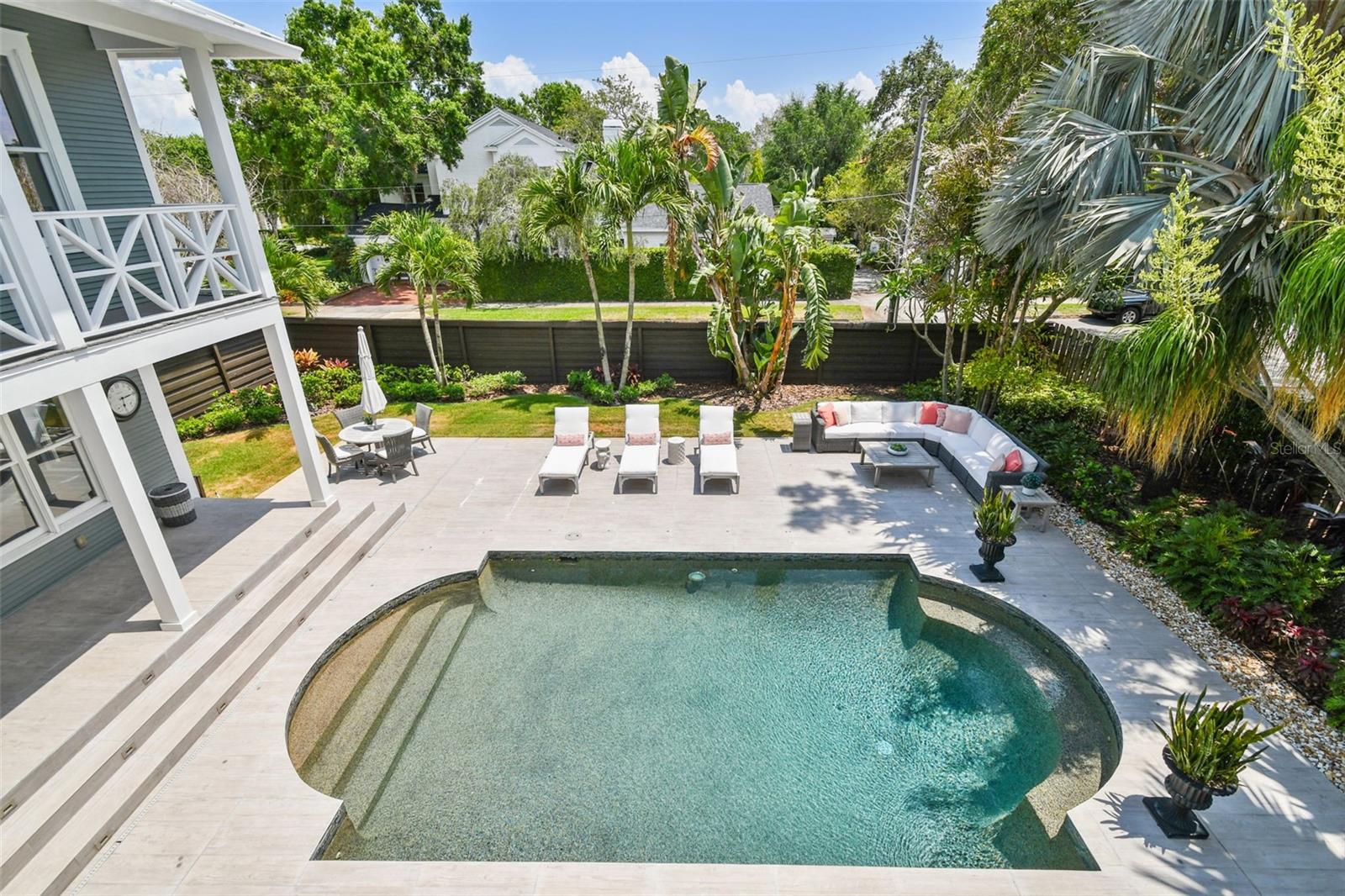 View from the guest wing's balcony.