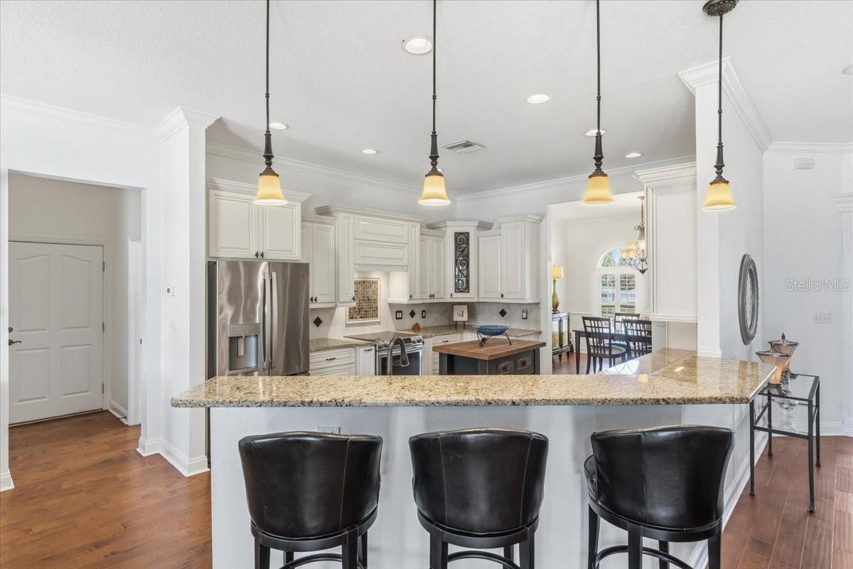 Elegant granite countertops throughout