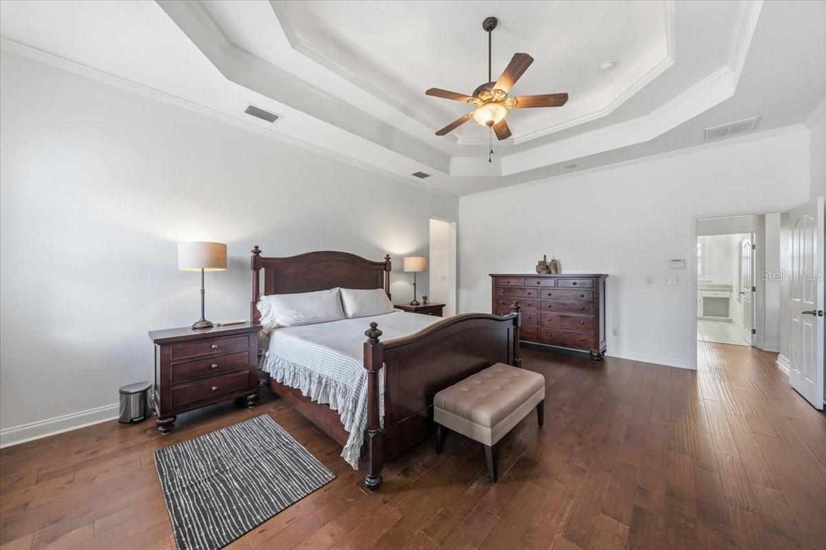 Primary bedroom with walk-in closet and spa-inspired en-suite bath