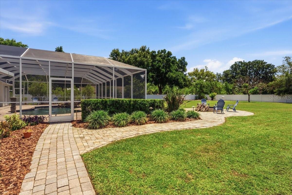 Spacious patio perfect for fire pit evenings and outdoor lounging