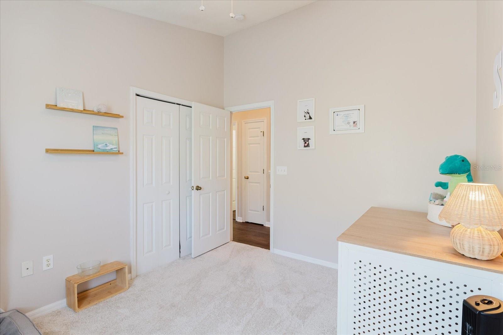 Another Upstairs Secondary Bedroom Close To Hall Bath and Stairs With Plush Carpeting & Tempur-Pedic Padding