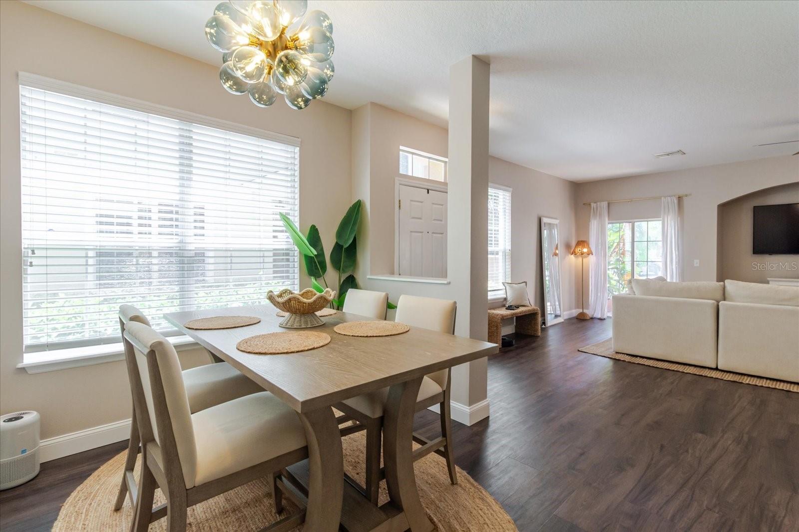 Dining Room Overlooking The Living Room