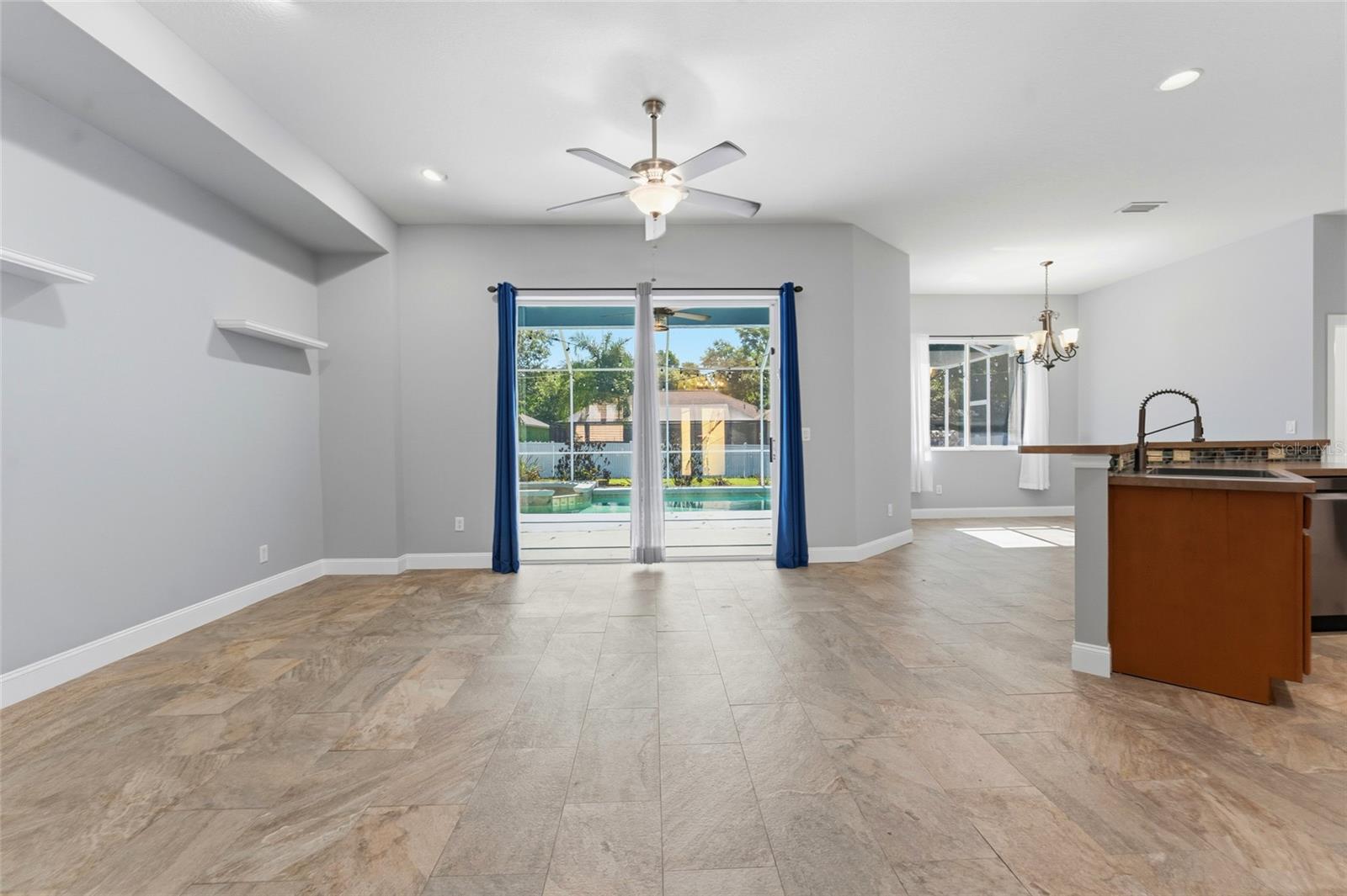 New ceramic tile floor (2021) throughout the main living area