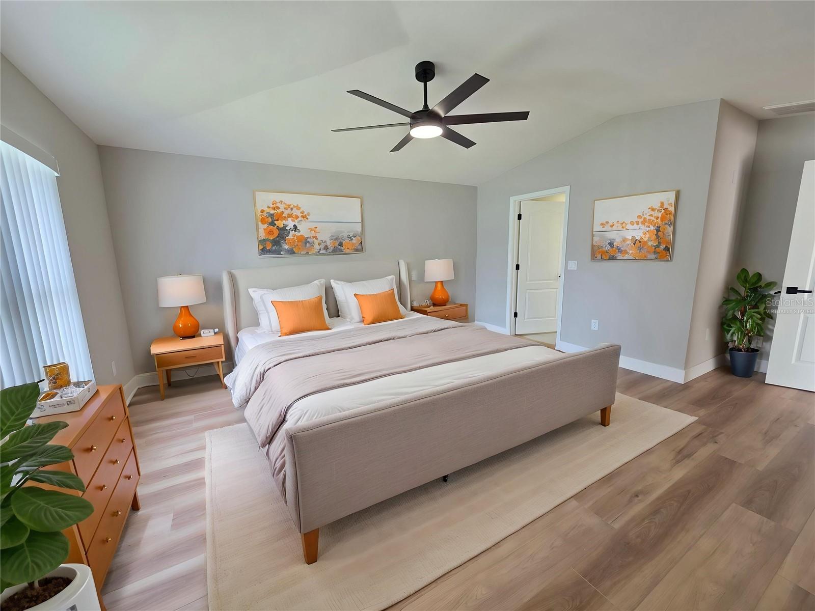 Virtually Staged Primary Bedroom