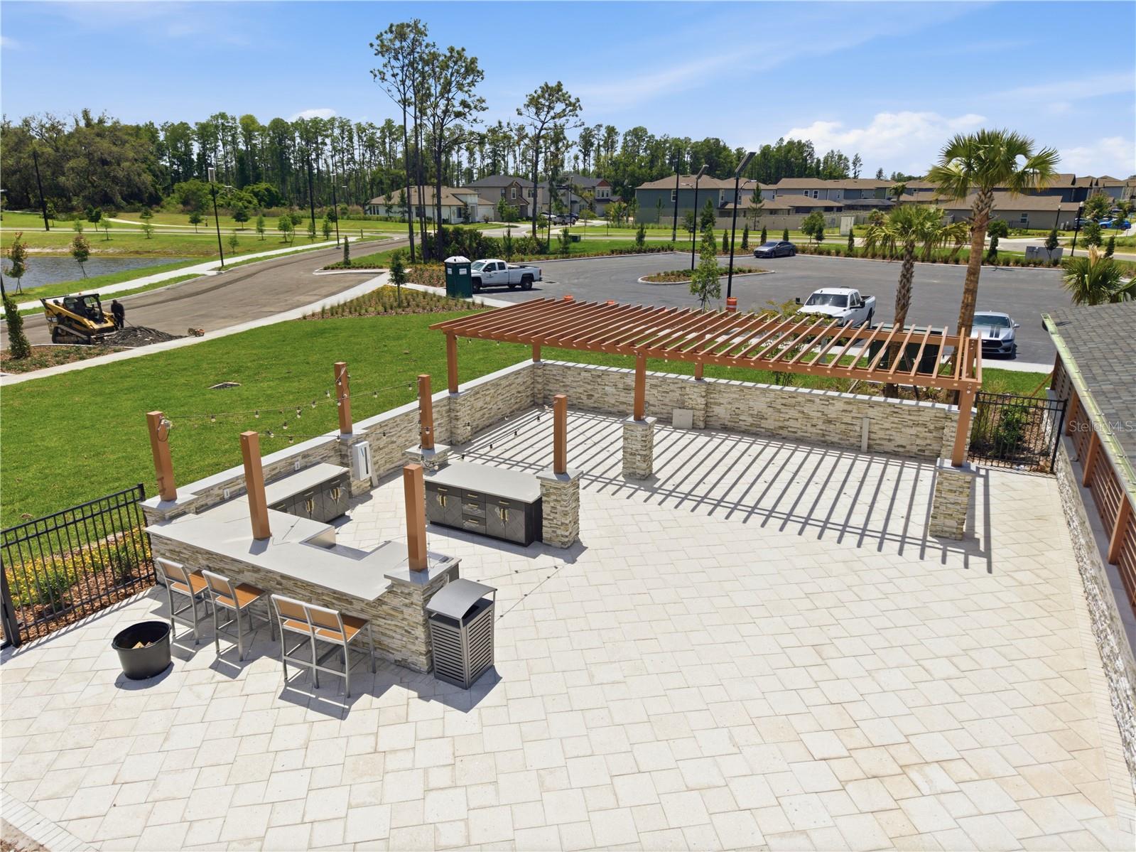Grill and lounge area
