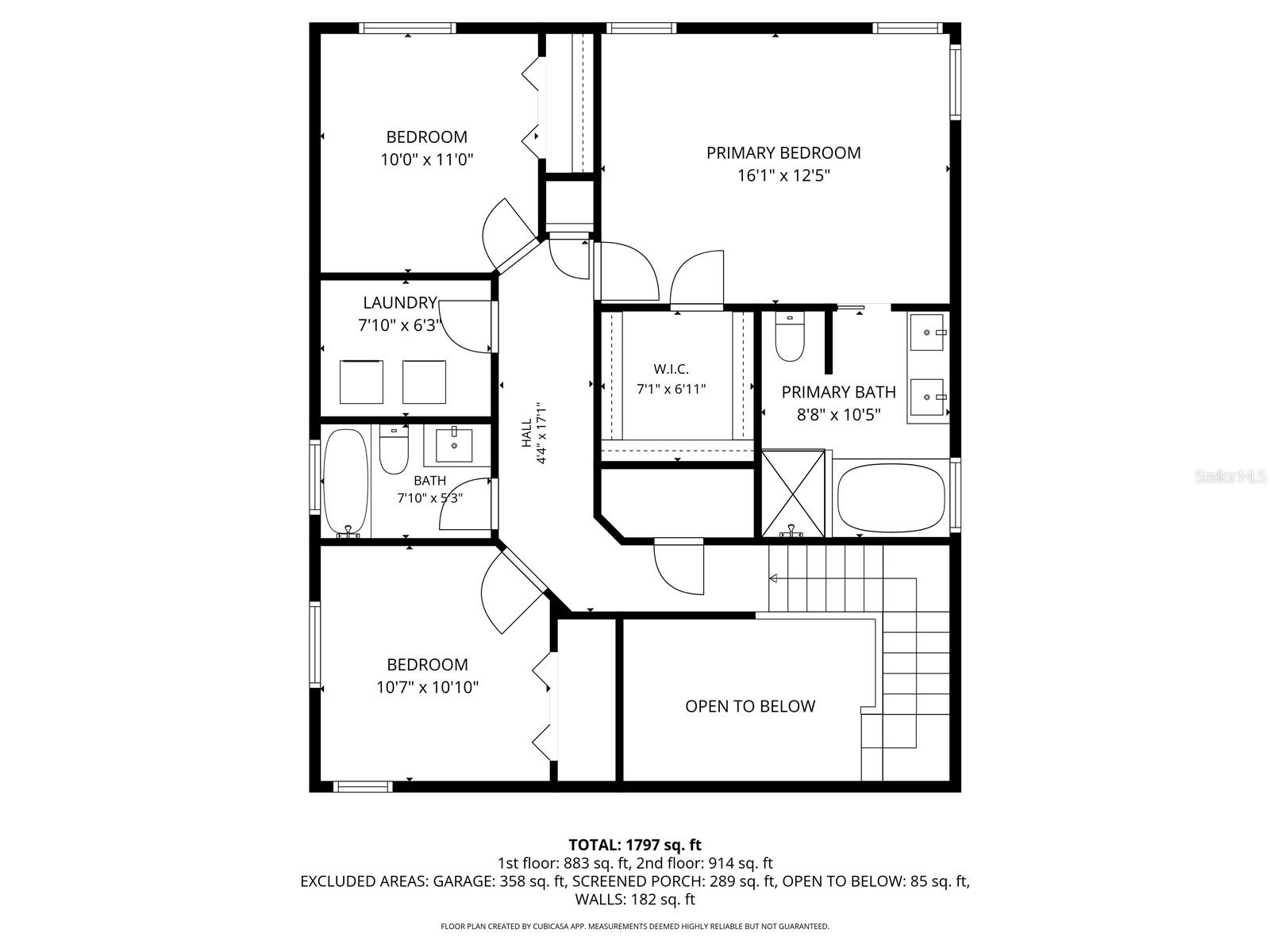 Second Floor Floorplan (measurements approximate)