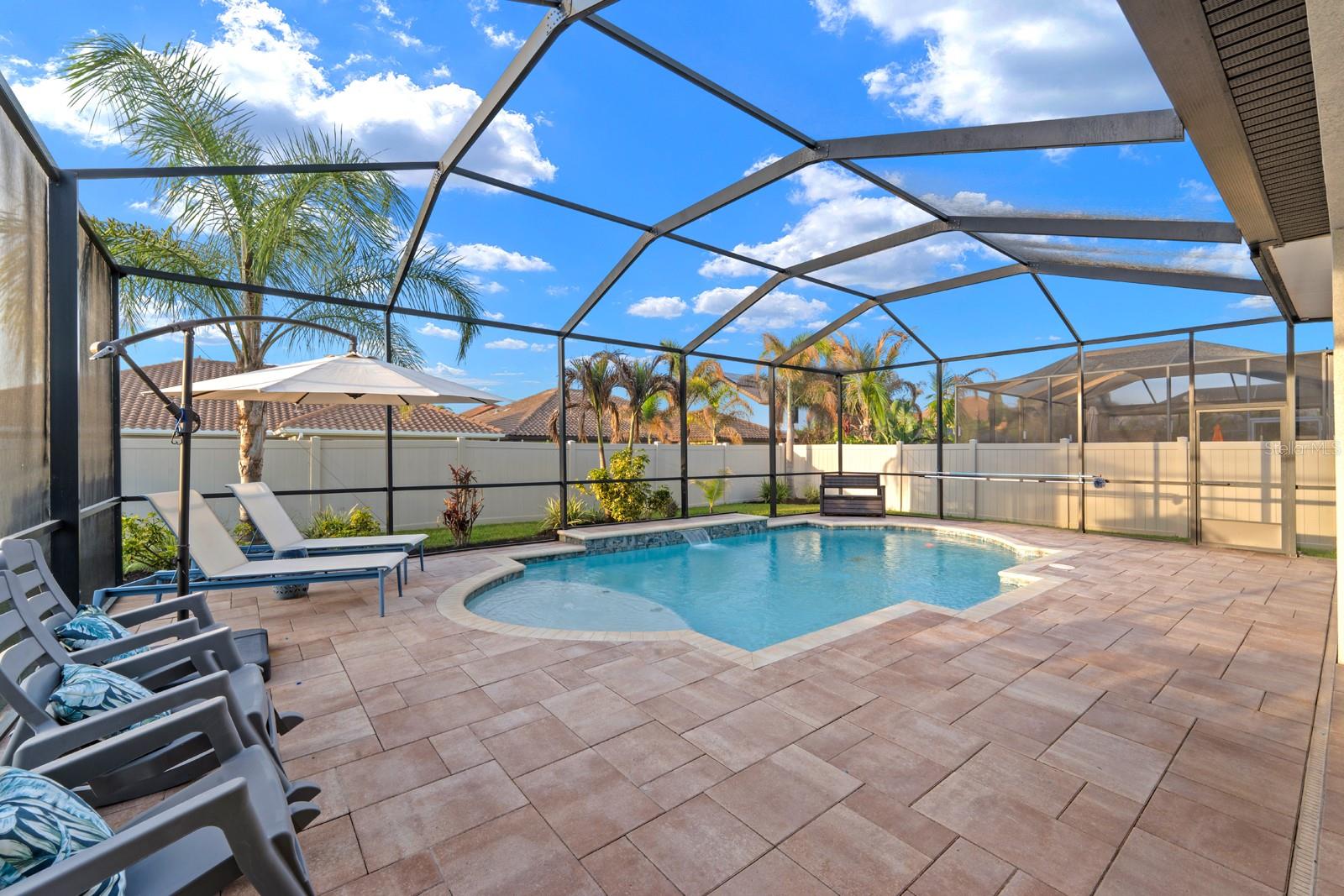 pavered pool deck