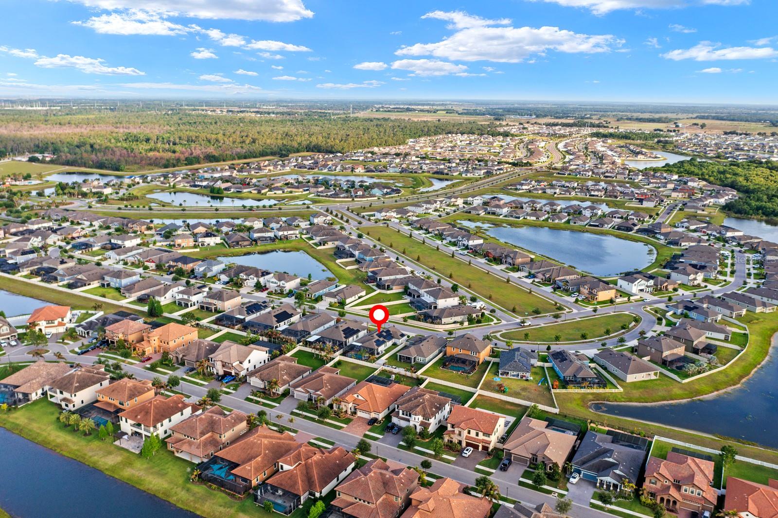 aerial view of the community