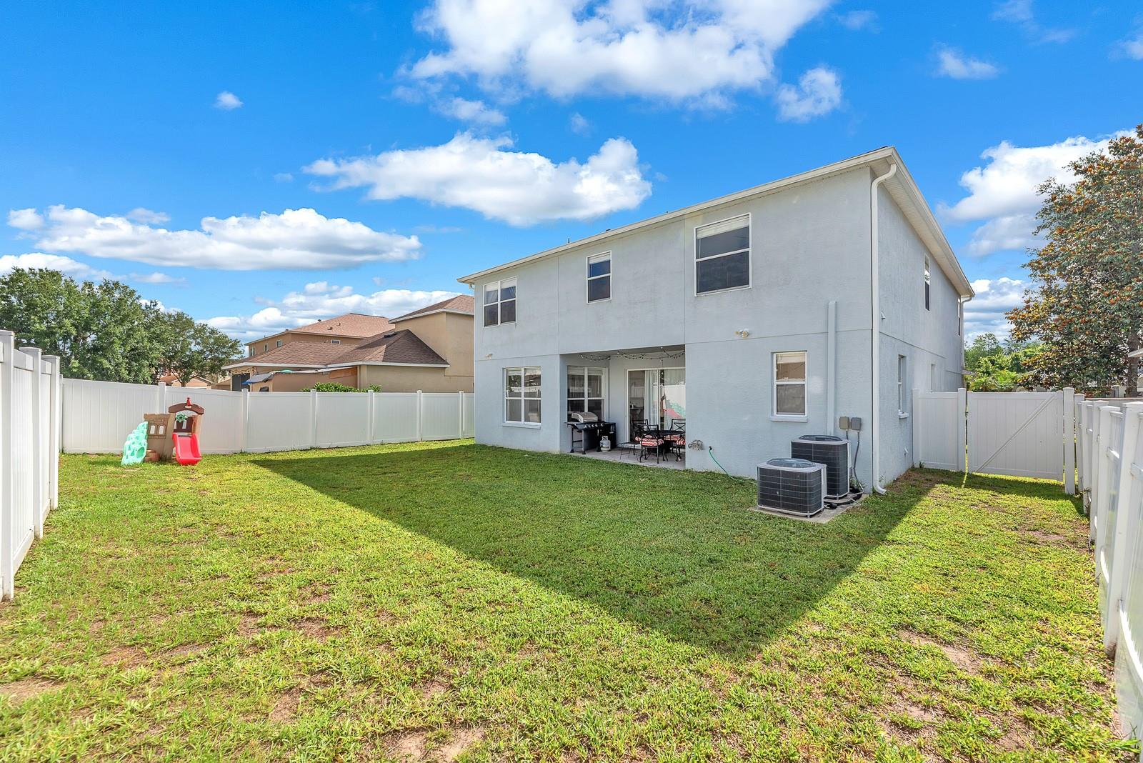 large fenced yard