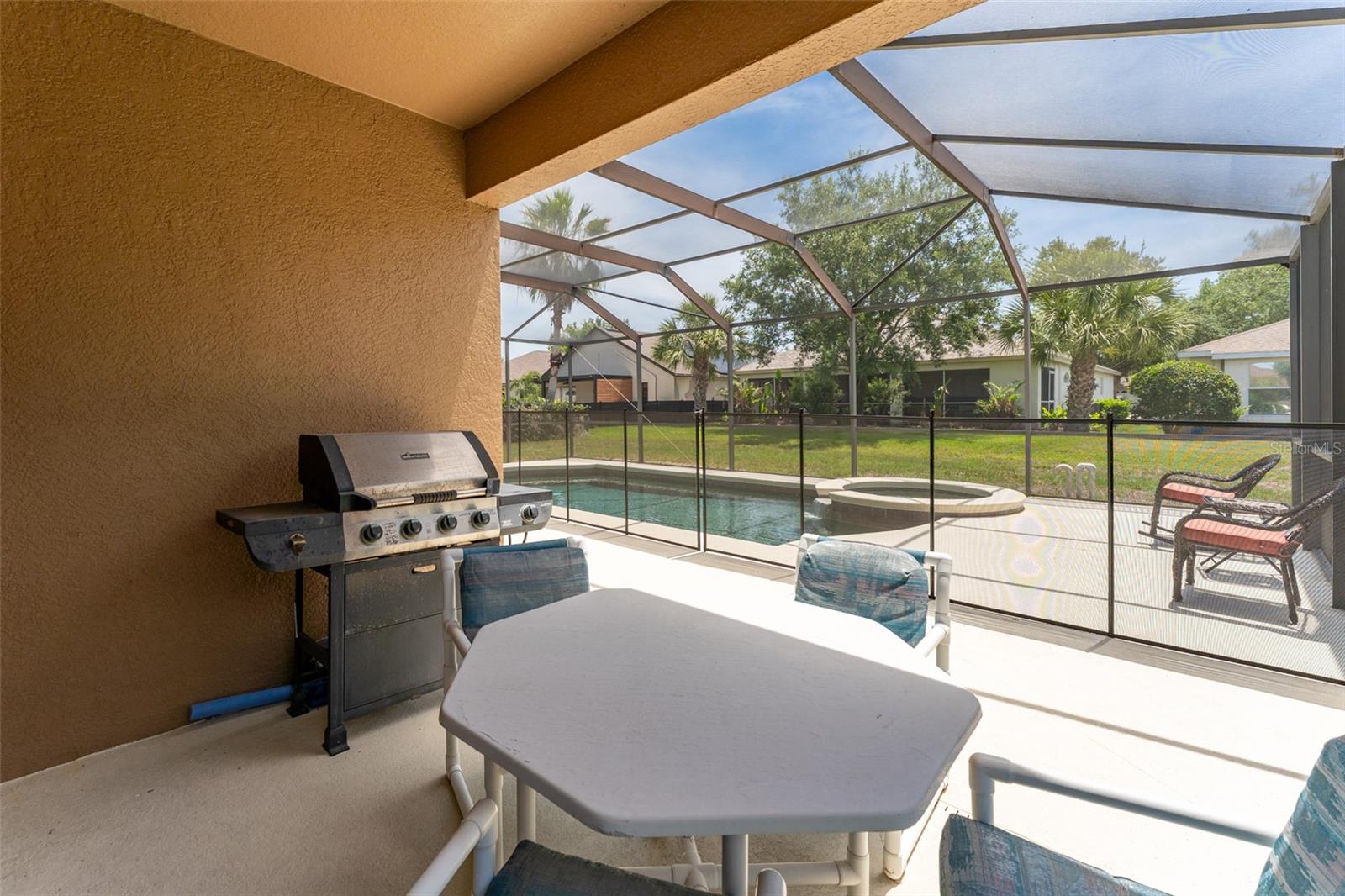 cover rear porch within screened lanai