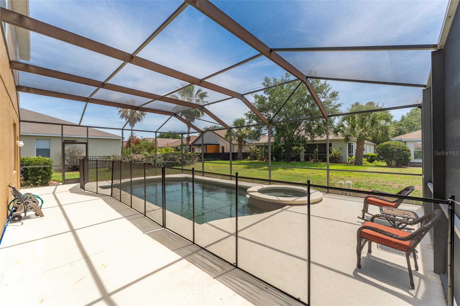 pool & spa with safety fence
