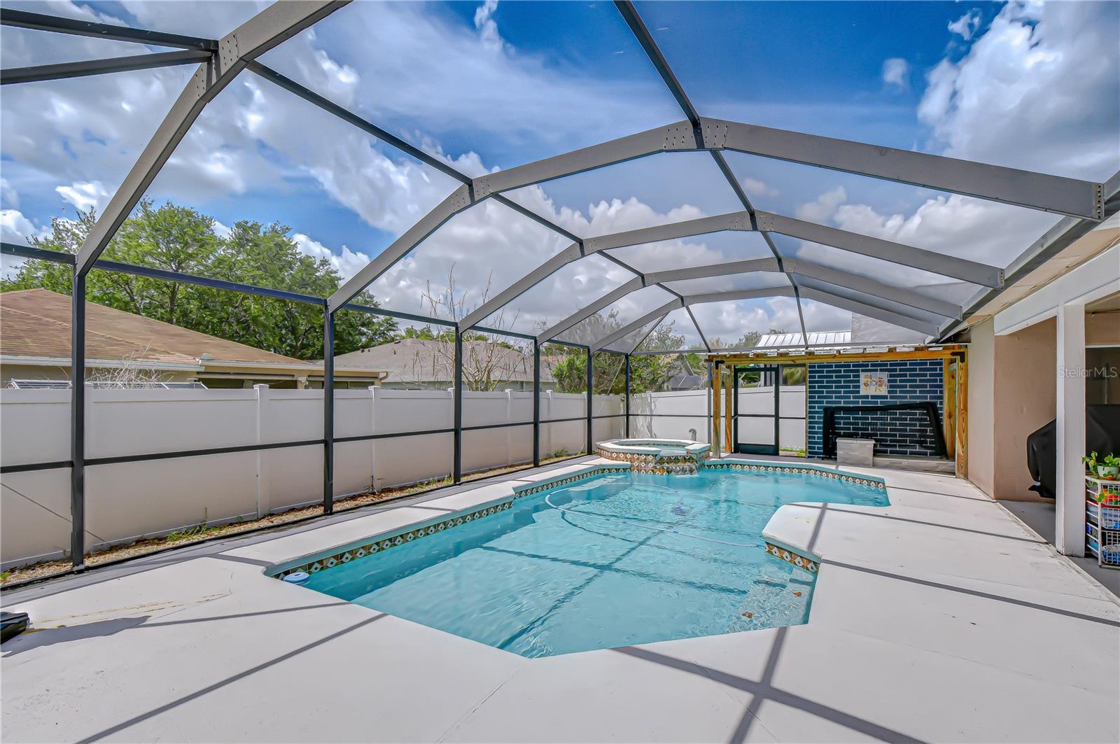 Caged pool