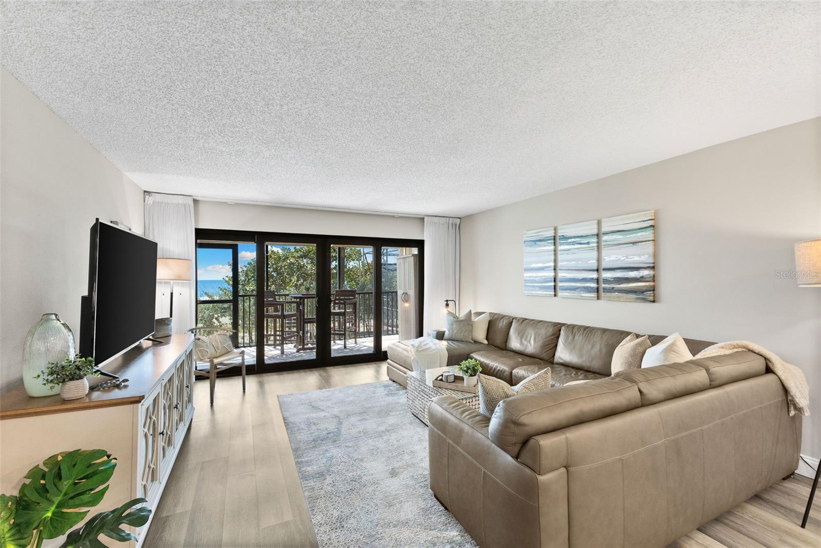 Living Room with Hurricane Impact Rated Doors!