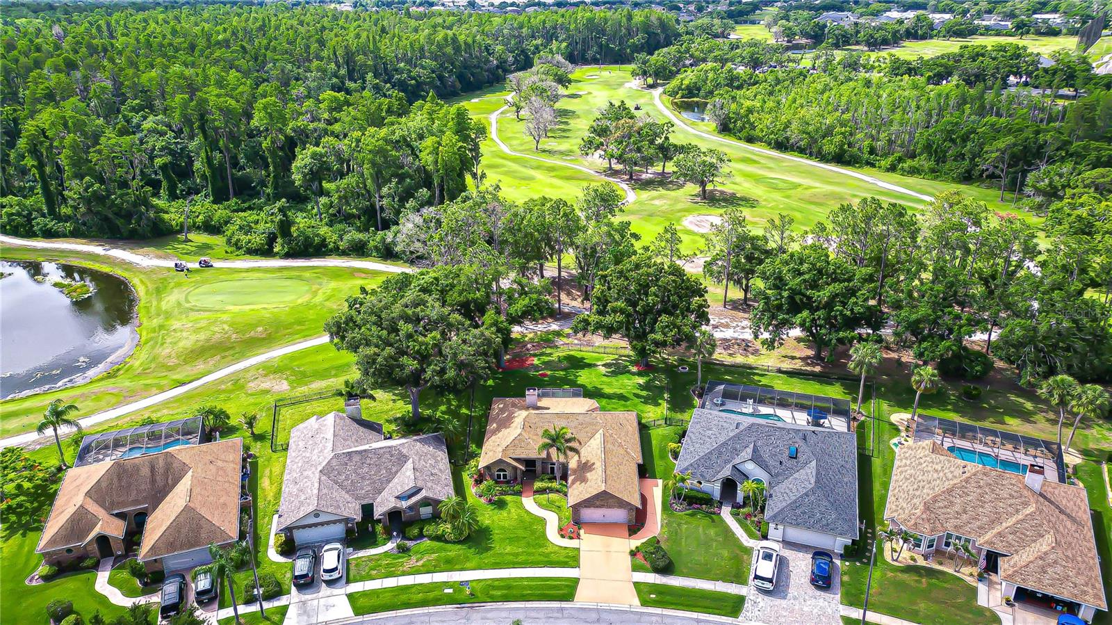 Peaceful golf course setting with custom quality and modern updates
