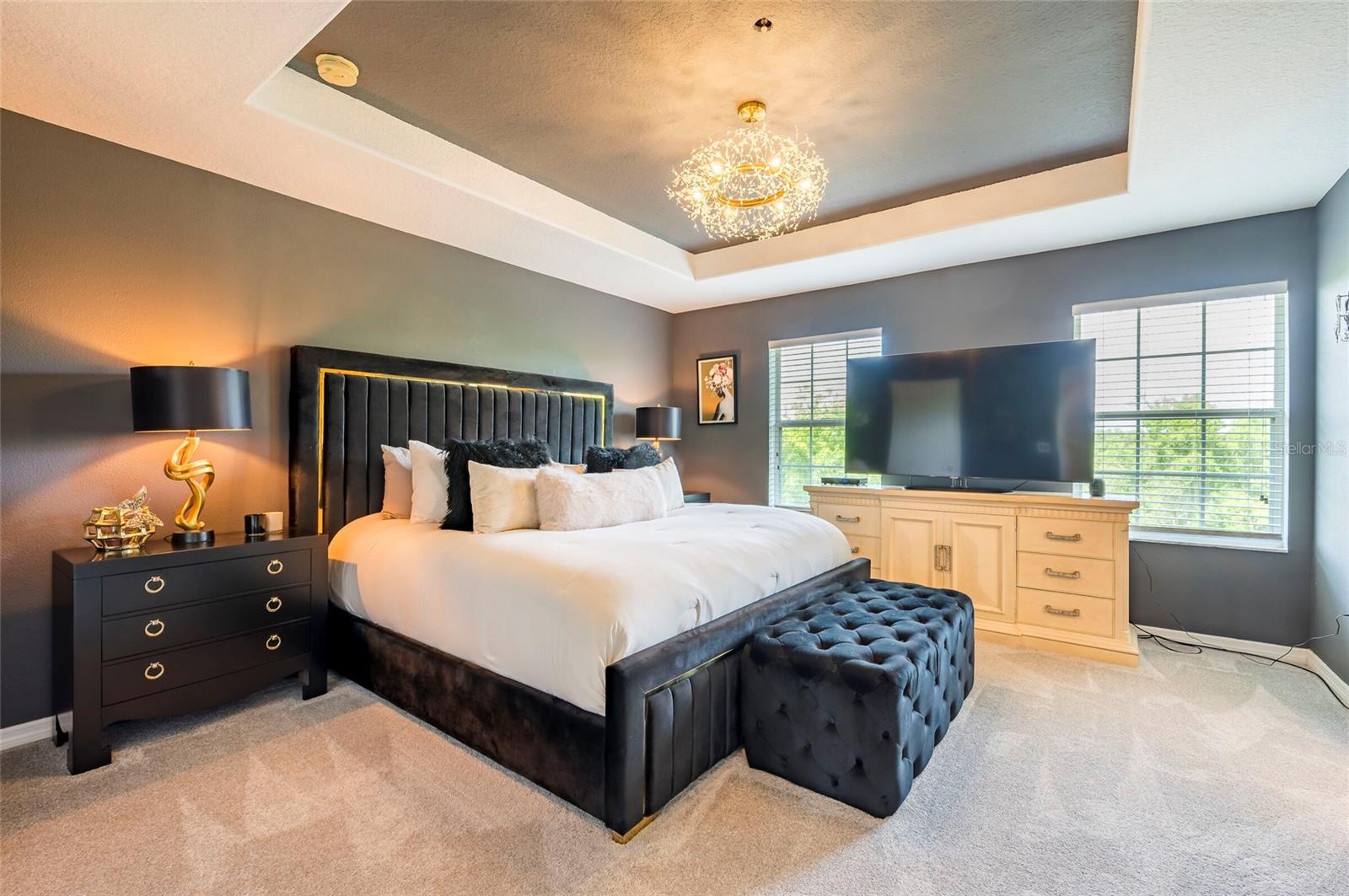 Master Bdrm features upgraded tray ceiling - 3rd floor