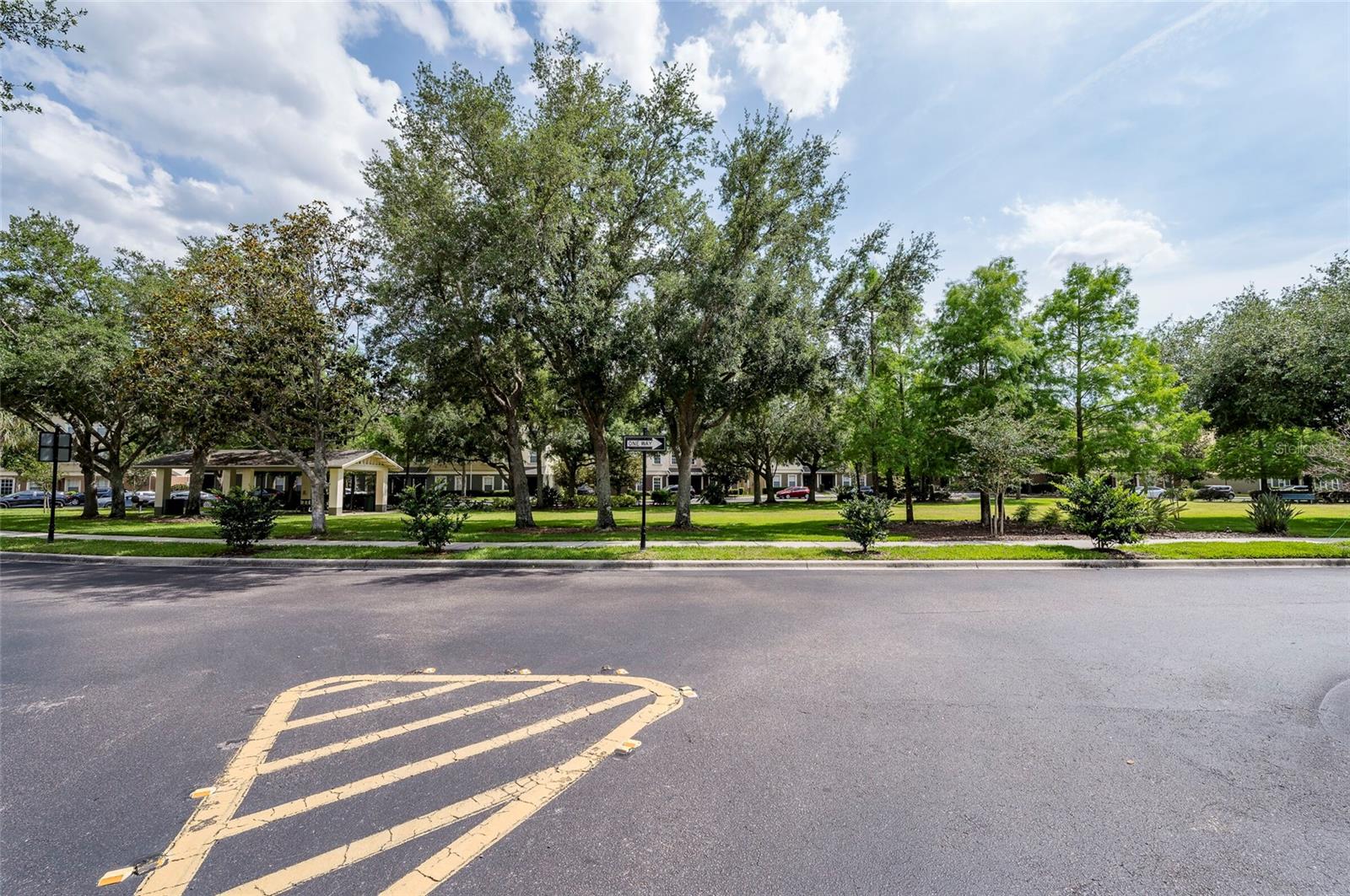 Directly across from the back of the townhome