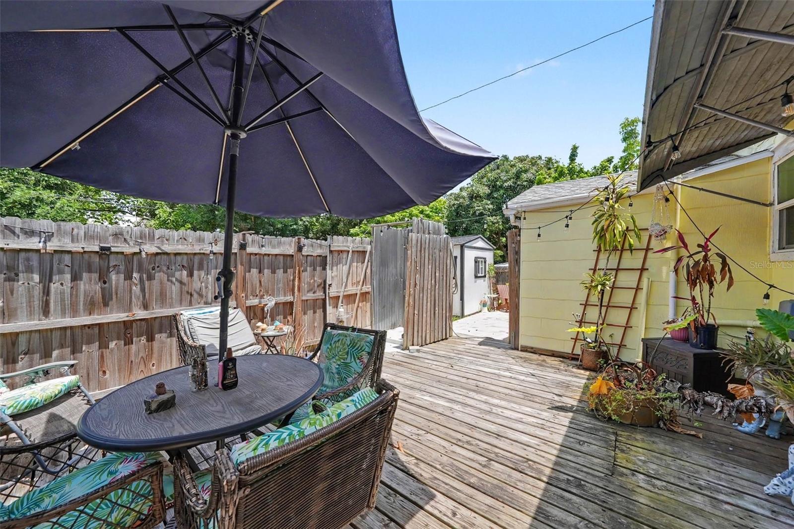 Private deck with shower
