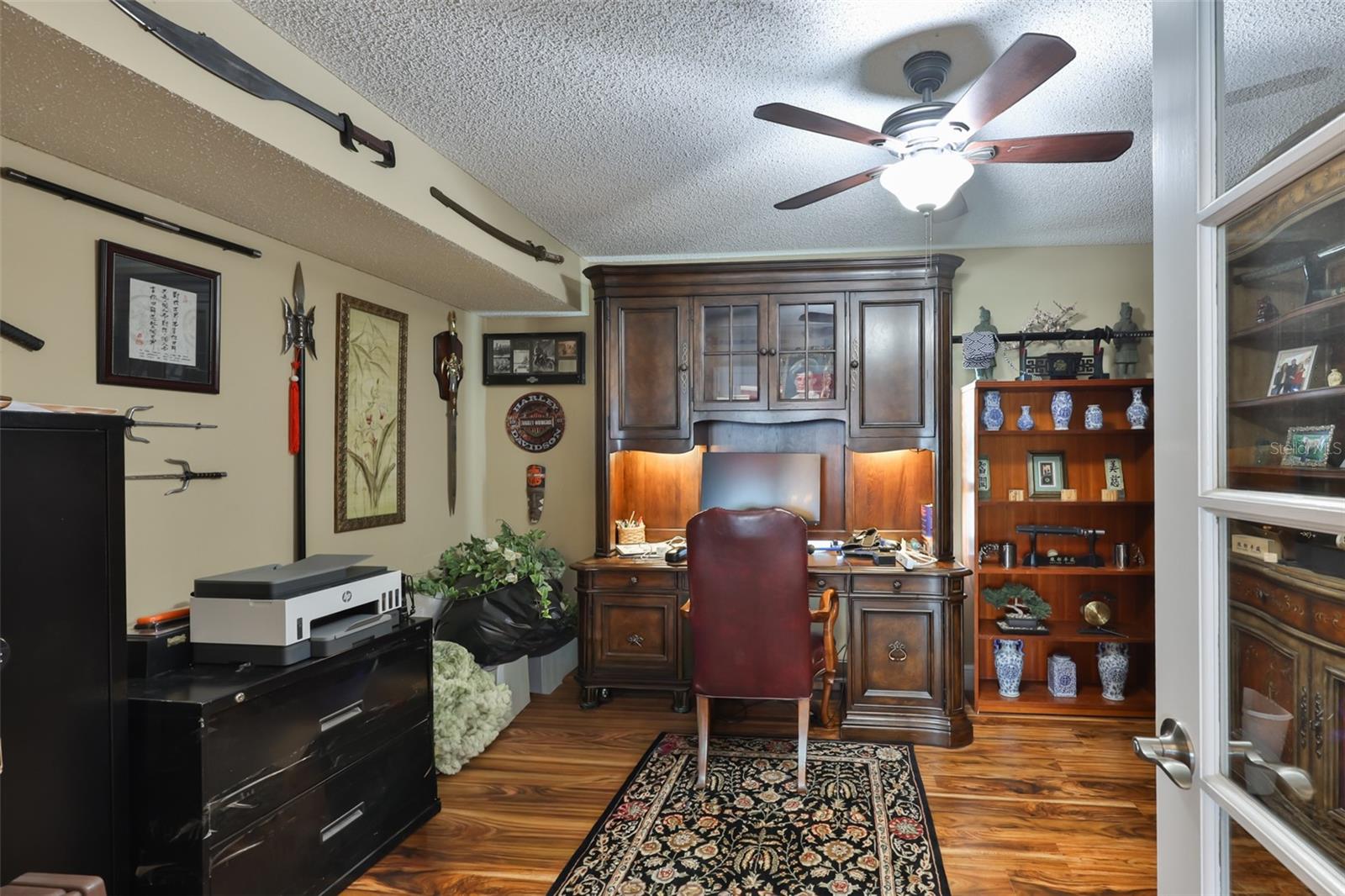 French Doors to Office/Den/ Craft Room Beautiful Acacia  Engineered Hardwood Flooring