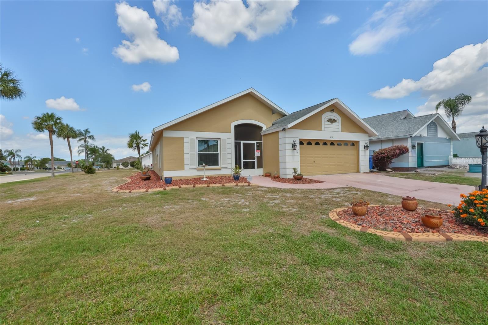 Exterior Front, Large Corner Lot, Concrete Curbing