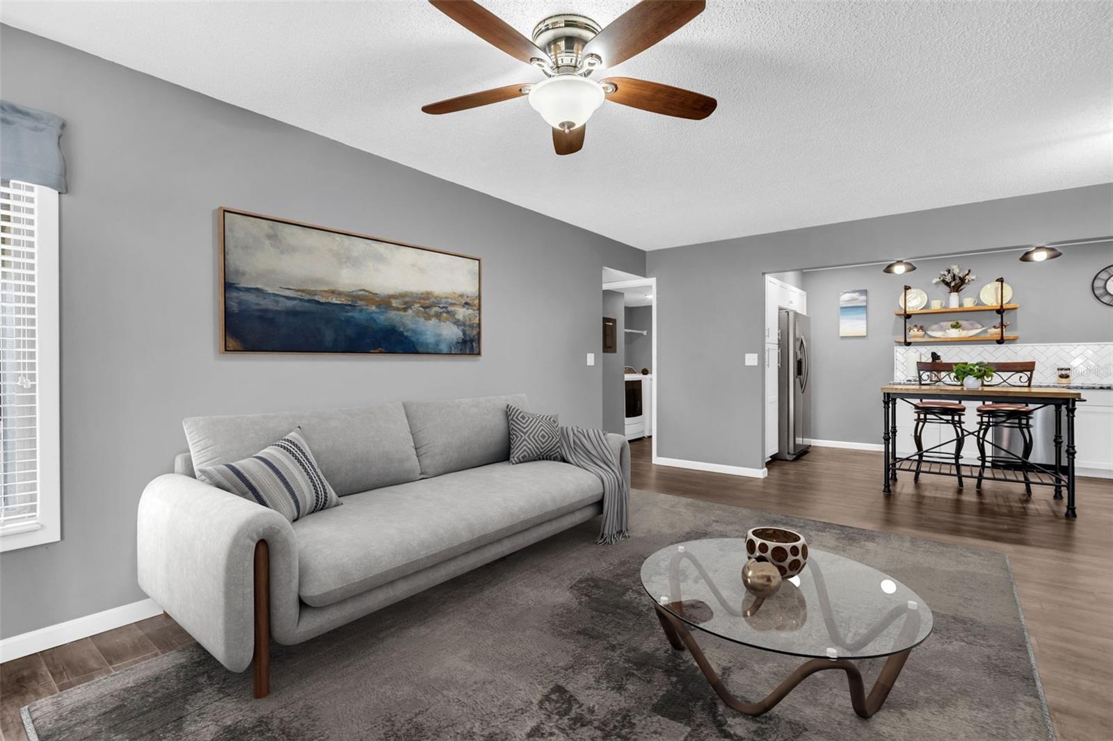 Spacious open living, neutral colors, and abundant natural light~