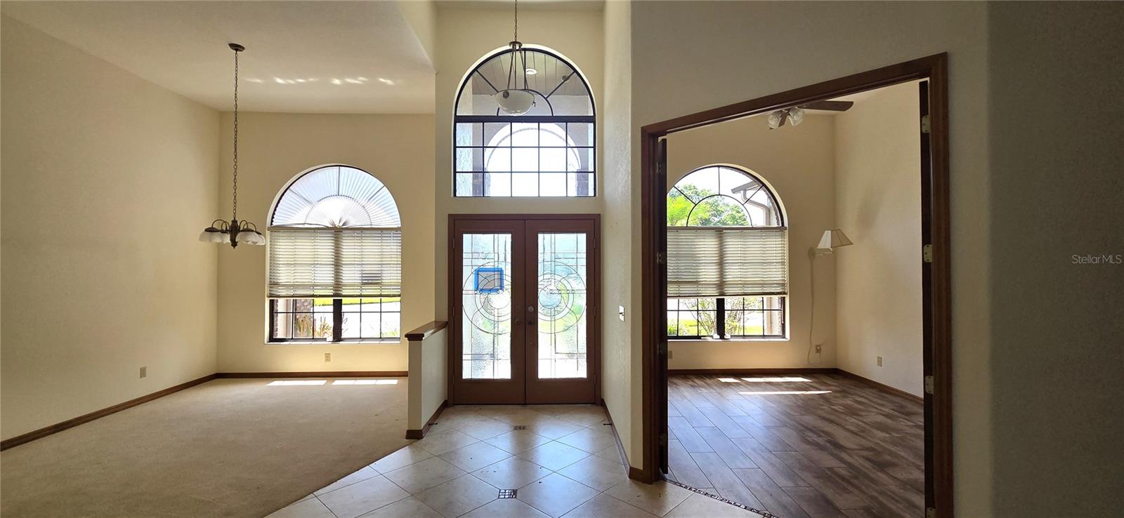 Entry Foyer w/Dining Room on left, Office on right