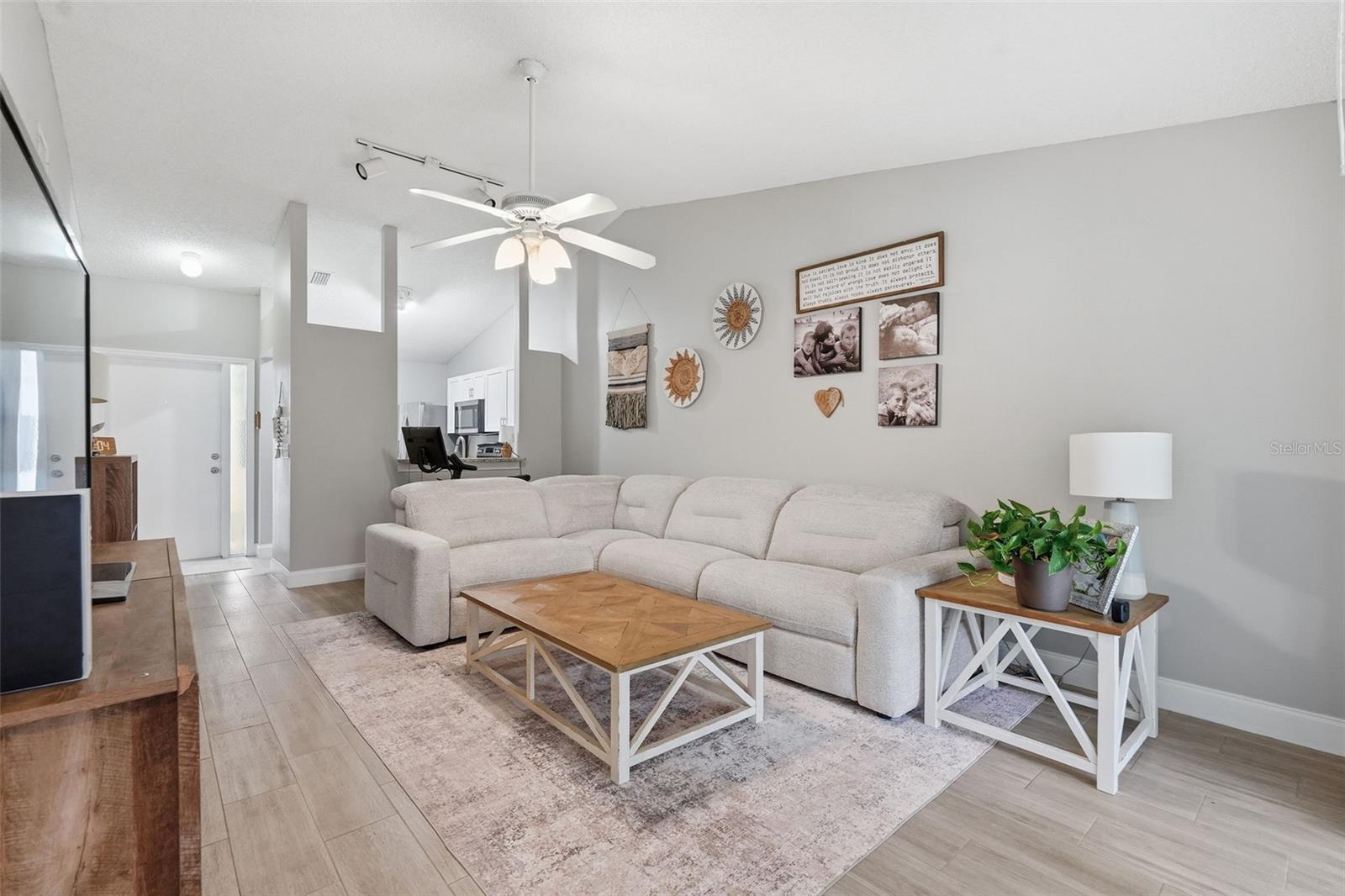 Kitchen and family room