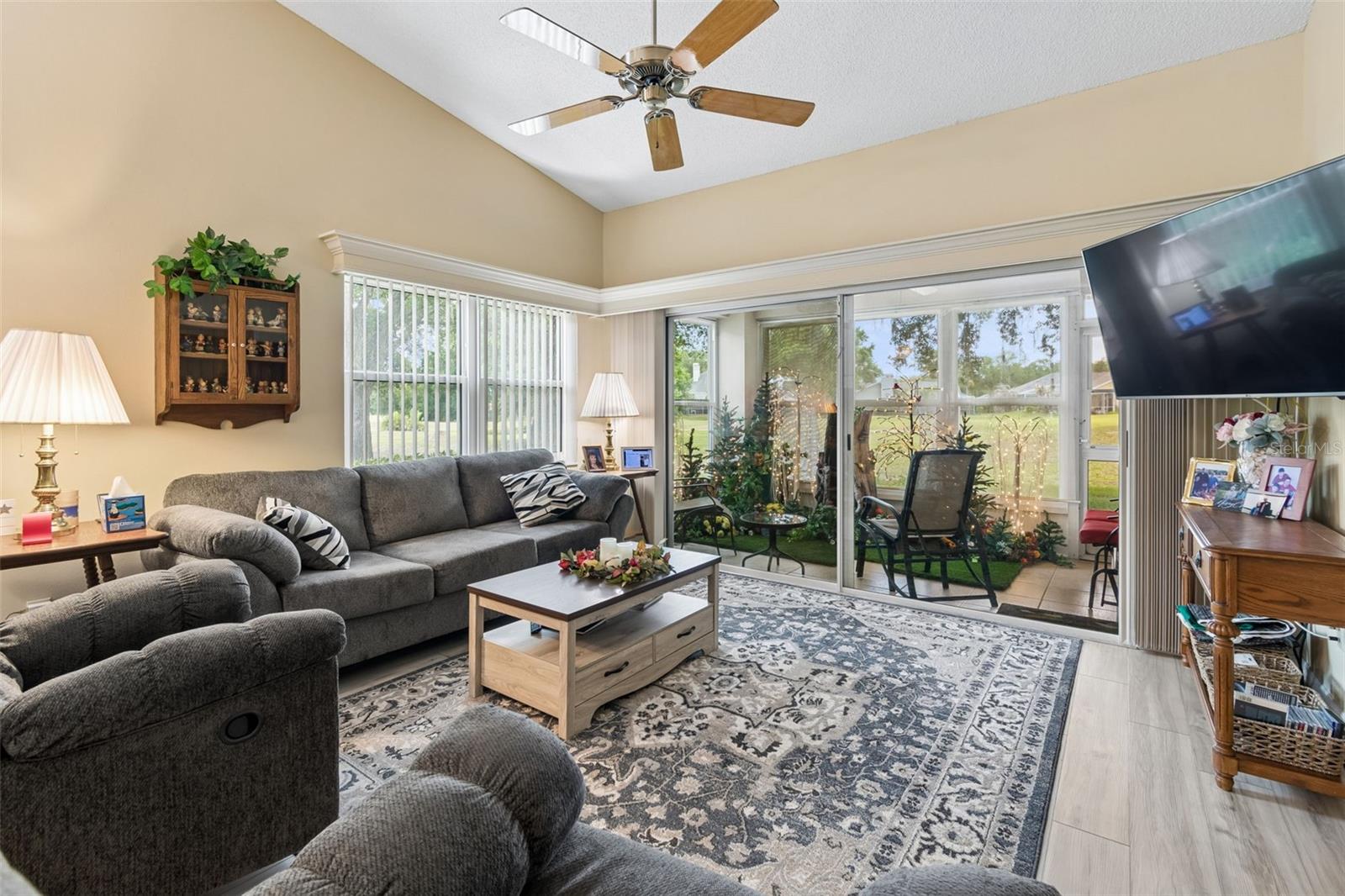 Living room with view of Golf course