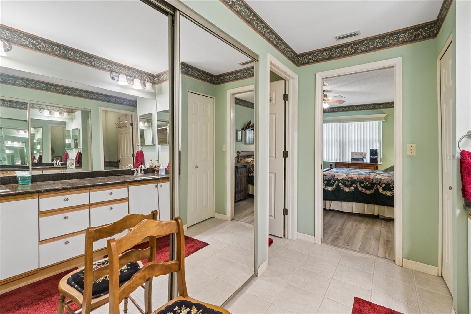 Primary bathroom with walk in closet