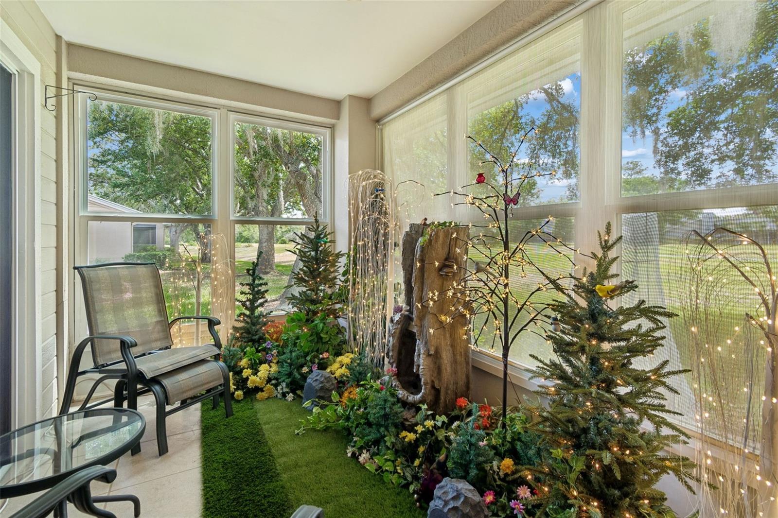 Lanai with view of golf course