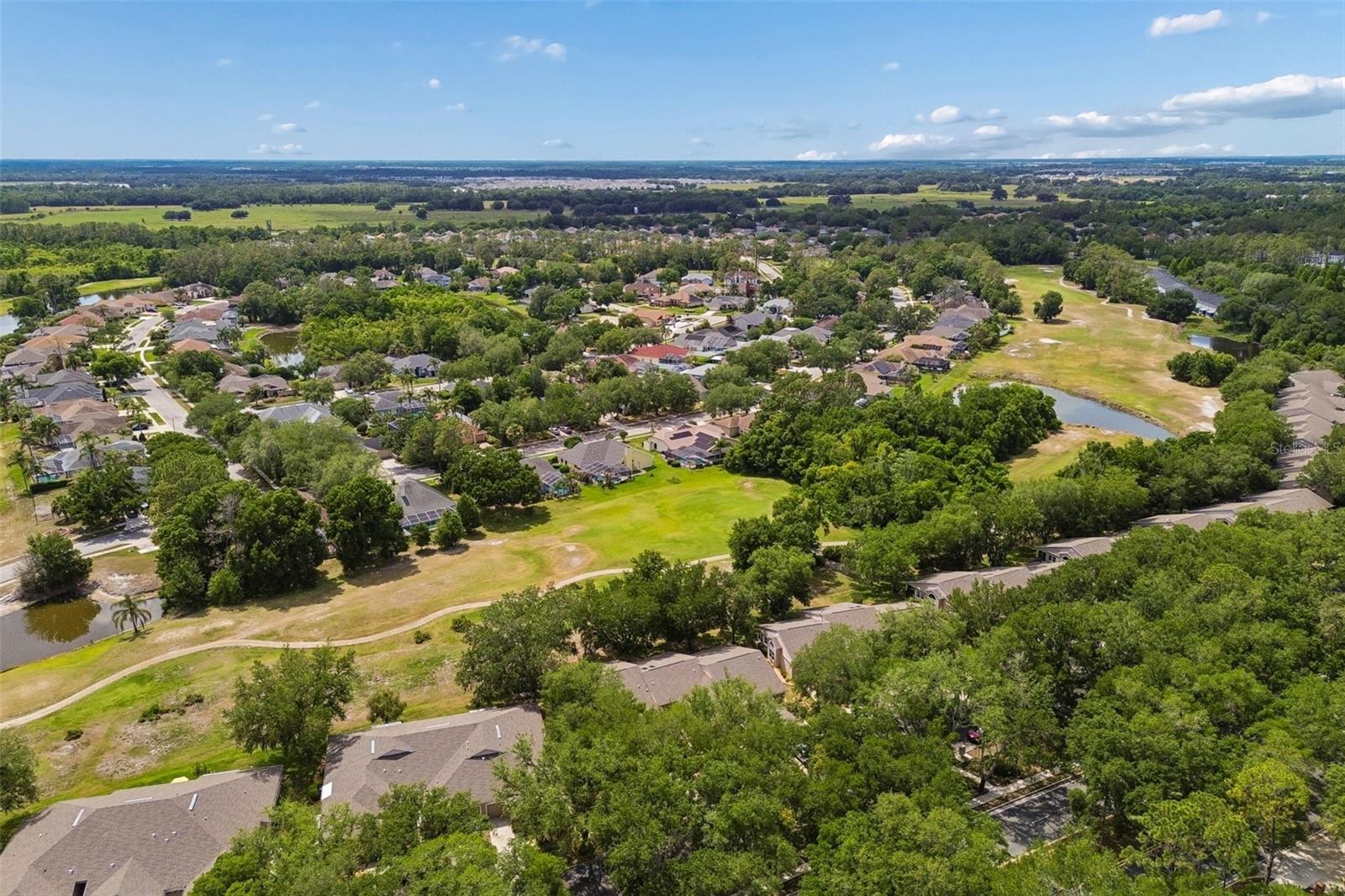 Aerial view of back of Villa