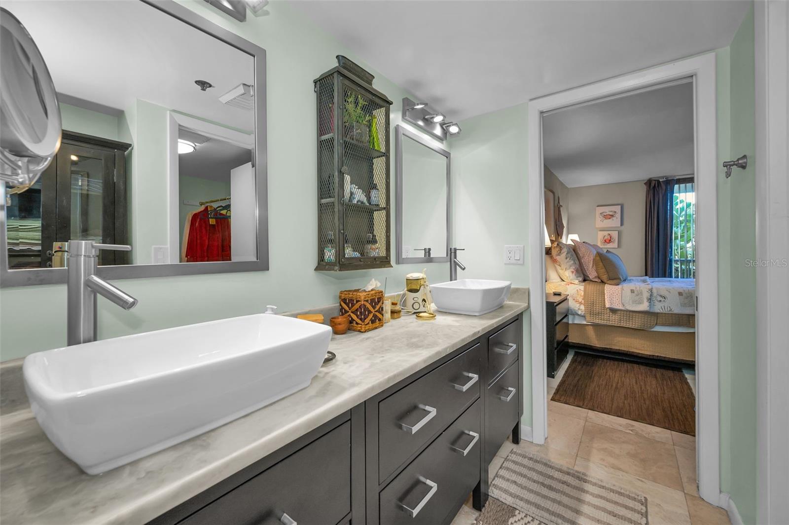 Double sink vanity in the Primary Bedroom