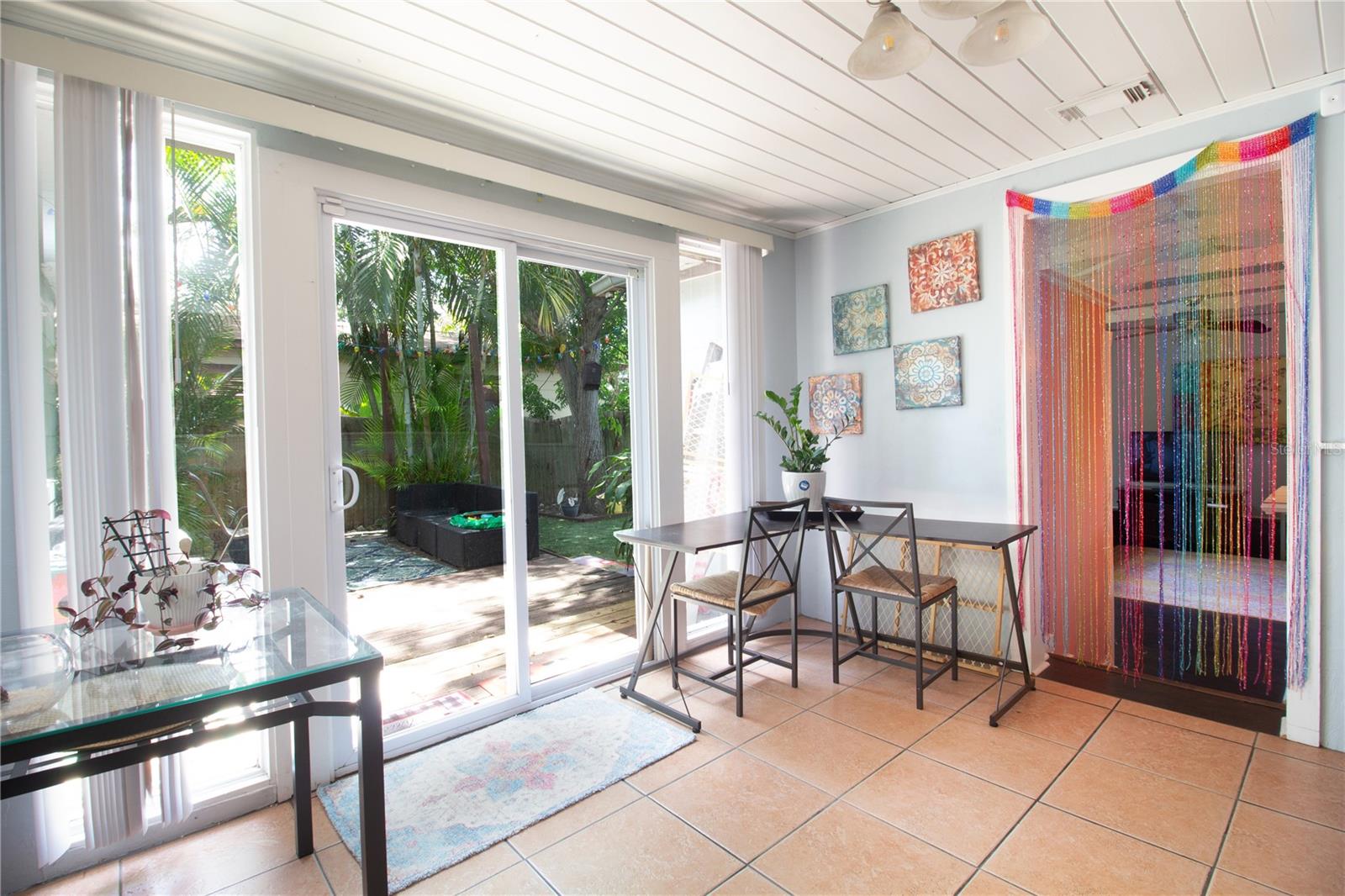 Dining Room leading to backyard