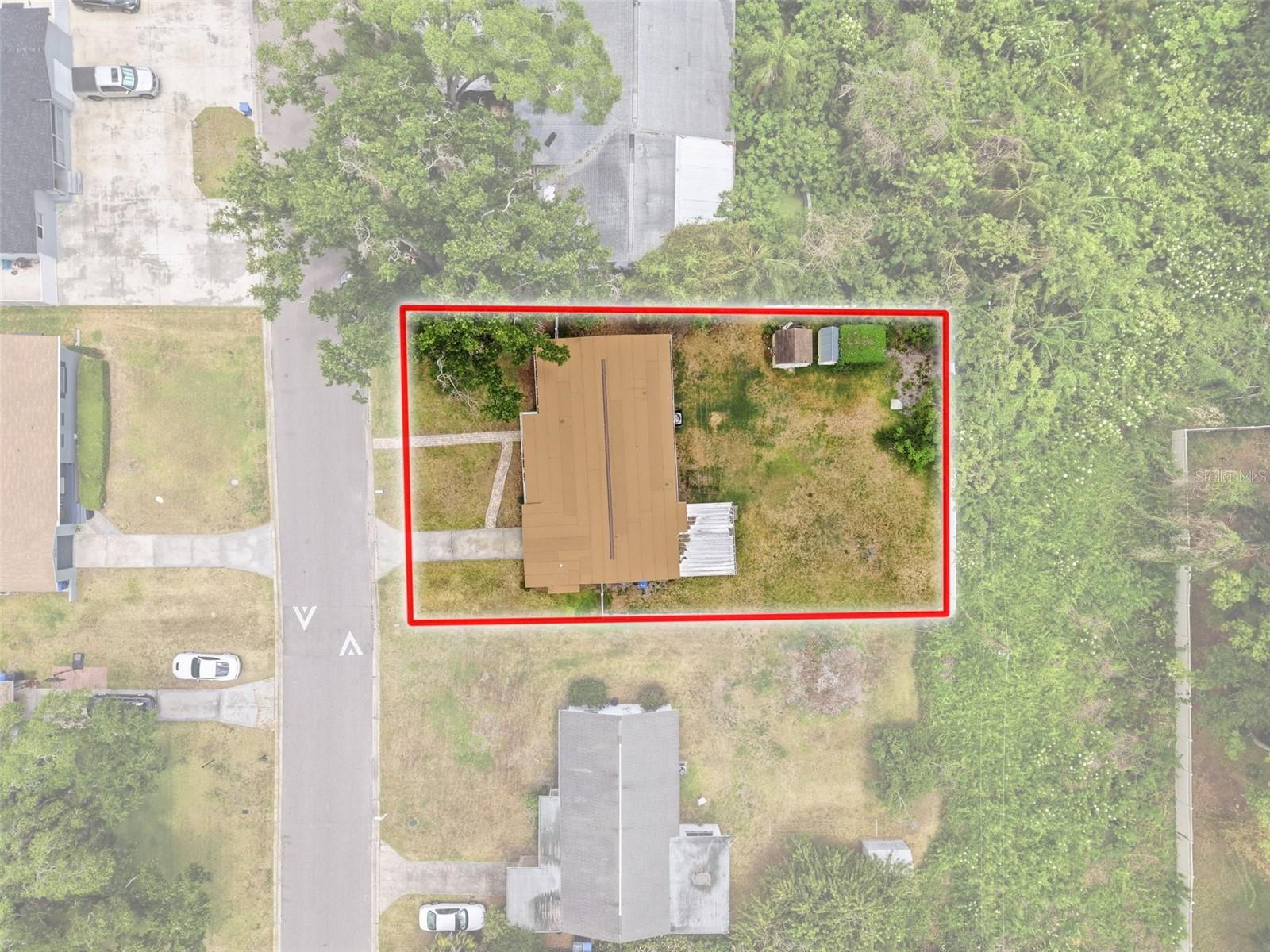 Aerial view of the property