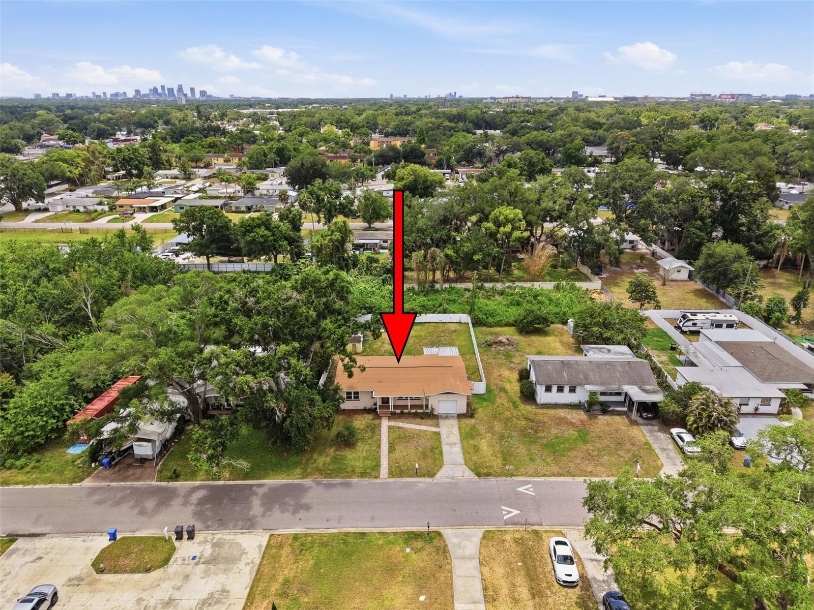 Aerial view of the property