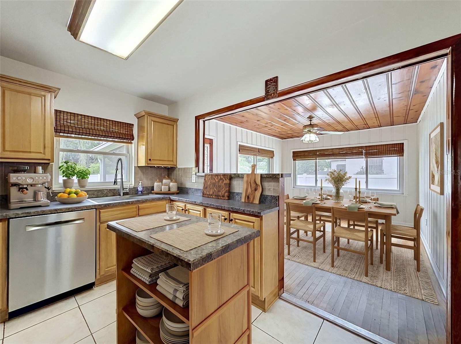 Kitchen with attached dining room